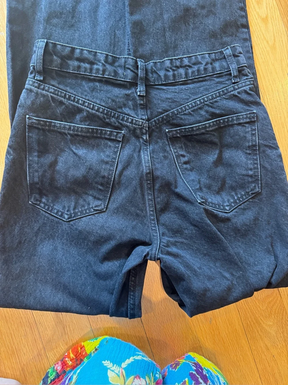 Zara washed black wide leg ripped jeans - Picture 9 of 9